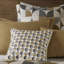 Ensemble de literie luxueux doré, jacquard de polyester pour maison moderne