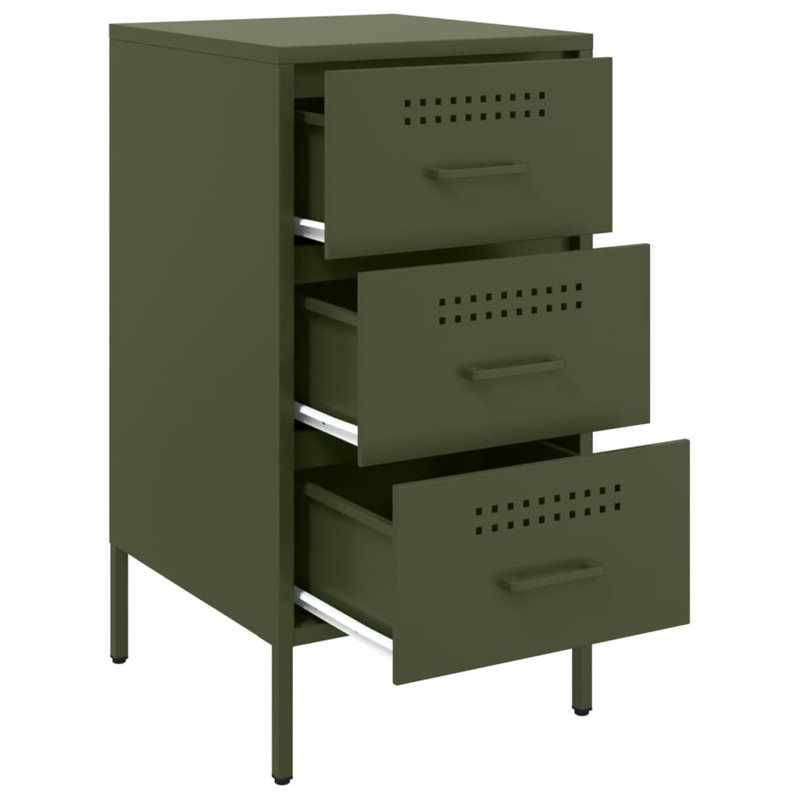 Bedside Cabinets 2 pcs 36x39x68 cm Steel, Olive Green