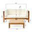 Causeuse d'extérieur 2 places avec table basse, ensemble de canapé de patio en bois avec coussins-2114974697-2114974699