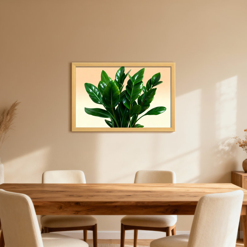 «Plants & Flowers Green Leaves Plant», reproduction d'art, H 12 po x l 18 po, Grain de bois clair
