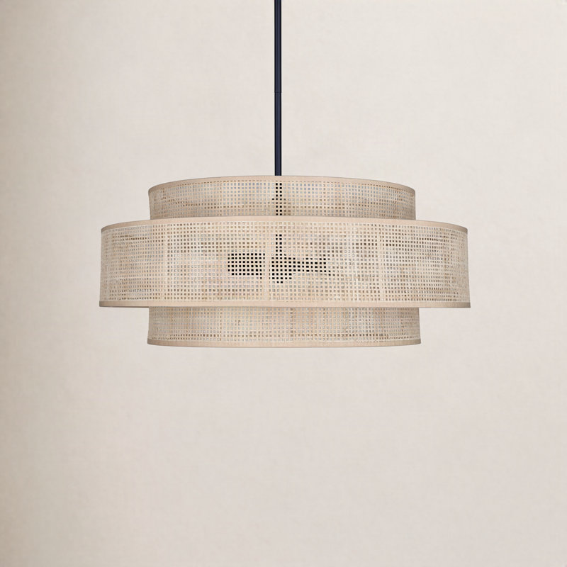 Dominique 3-Light Chandelier, Noir / naturel