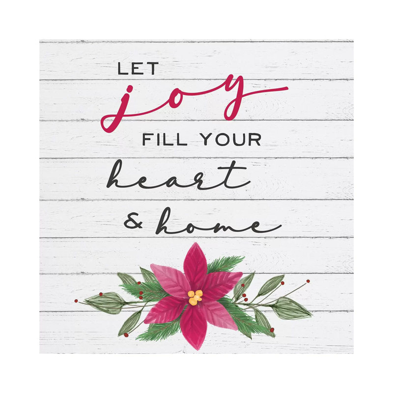 Cozy Christmas II Poinsettia 1 Piece Wrapped Canvas Wall Art, 93.98 cm H x 93.98 cm W x 3.175 cm D