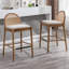 Tabourets de bar modernes avec tabourets de bar rembourrés avec dossier en rotin et pieds en bois-319297922-319297921