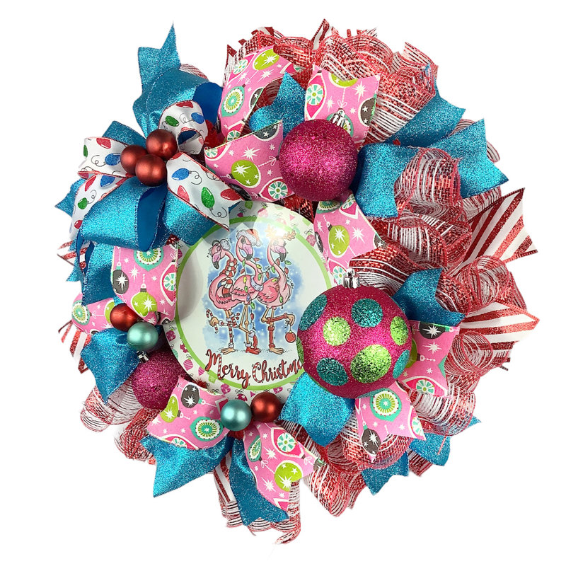 Couronne en maille 18 po Flamingo Beach