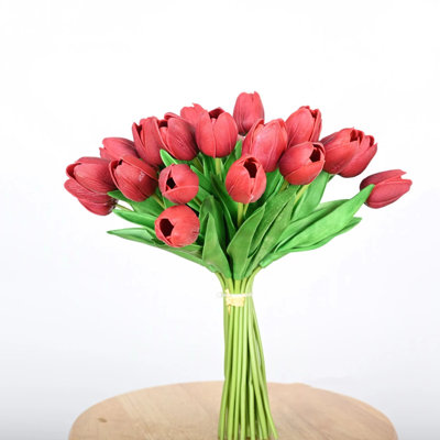 Arrangement floral de tulipes artificielles avec de longues tiges, fausses fleurs pour les centres de table de salle à manger