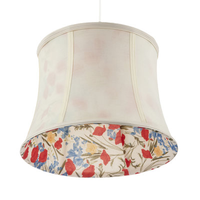 22cm H Fabric Drum Lamp Shade ( No Direct Attachment Method ) in White
