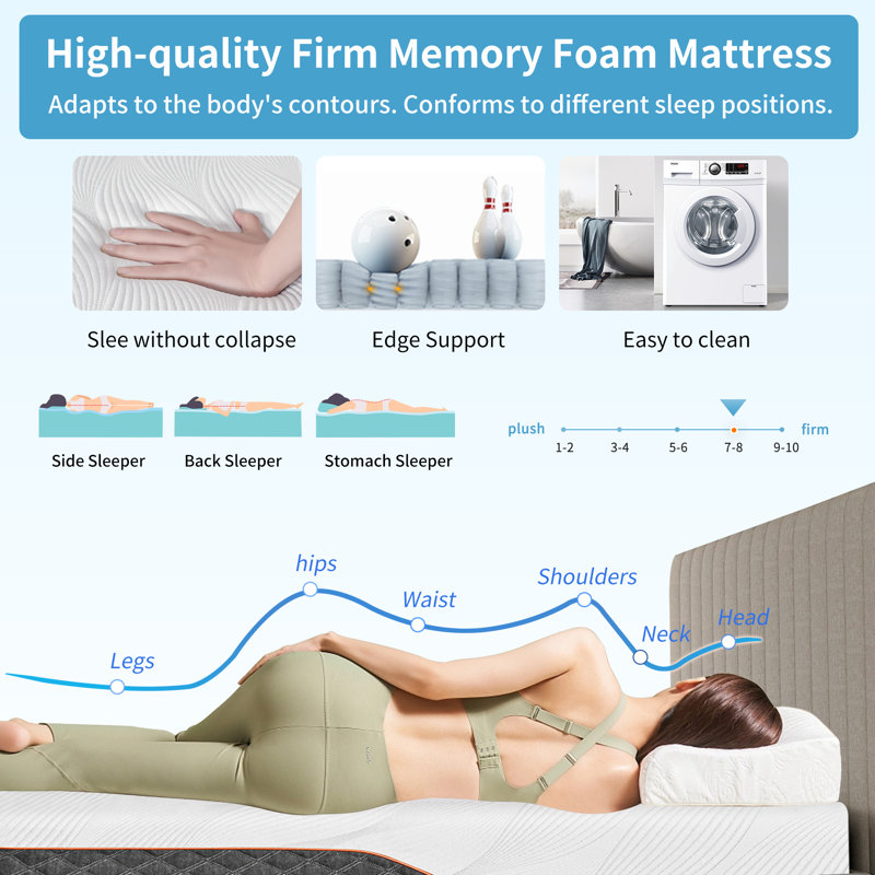 RV Mattress - 10" Hybrid RV Mattress, for RVs, Campers & Trailers, Short Queen & Short King, Queen