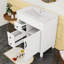 Meuble-lavabo simple autoportant moderne avec lavabo en céramique, tablette réglable et charnières à fermeture douce-218725718