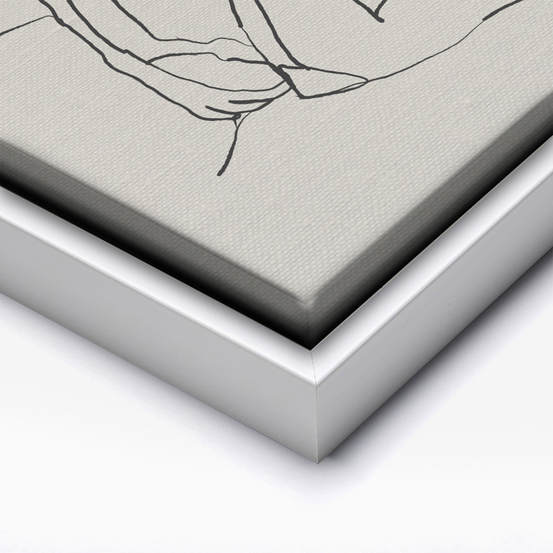 Couple, étreinte no3, Canvas, White Framed, 16"H x 20"W