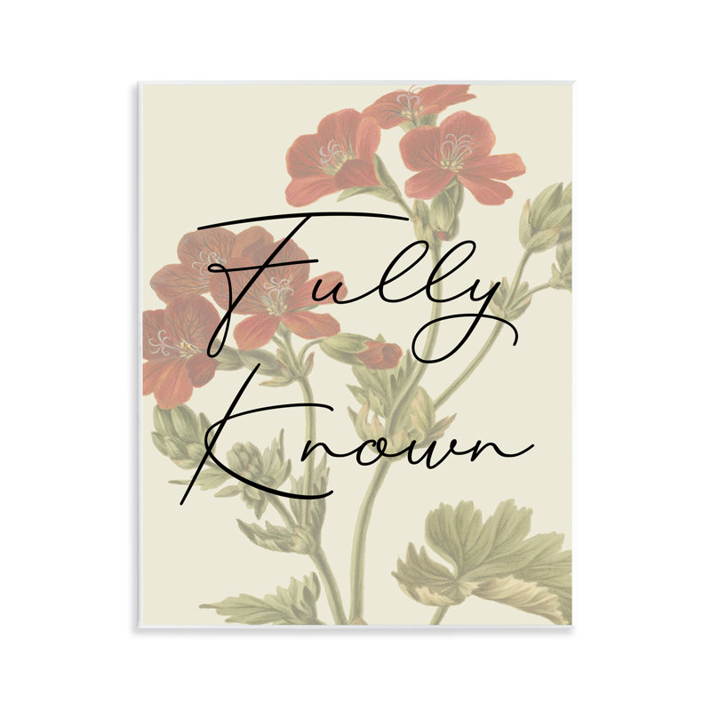  Fully Known on Floral Wall Plaque Art by Daphne Polselli