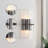 Casandra 2-Light Black Crystal Glass Bar Wall Sconce