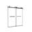 Frameless Double Sliding Shower Door, 44-48" W X 74" H, 5/16" Tempered Glass, Matte Black Finish | Gift Idea-122611859