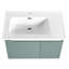 36'' Bathroom Vanity With Ceramic Hand Basin - Wall Mounted Mint Sink, 36" Mounted, , Fine Detail Processing, Stable Cabinet Structure