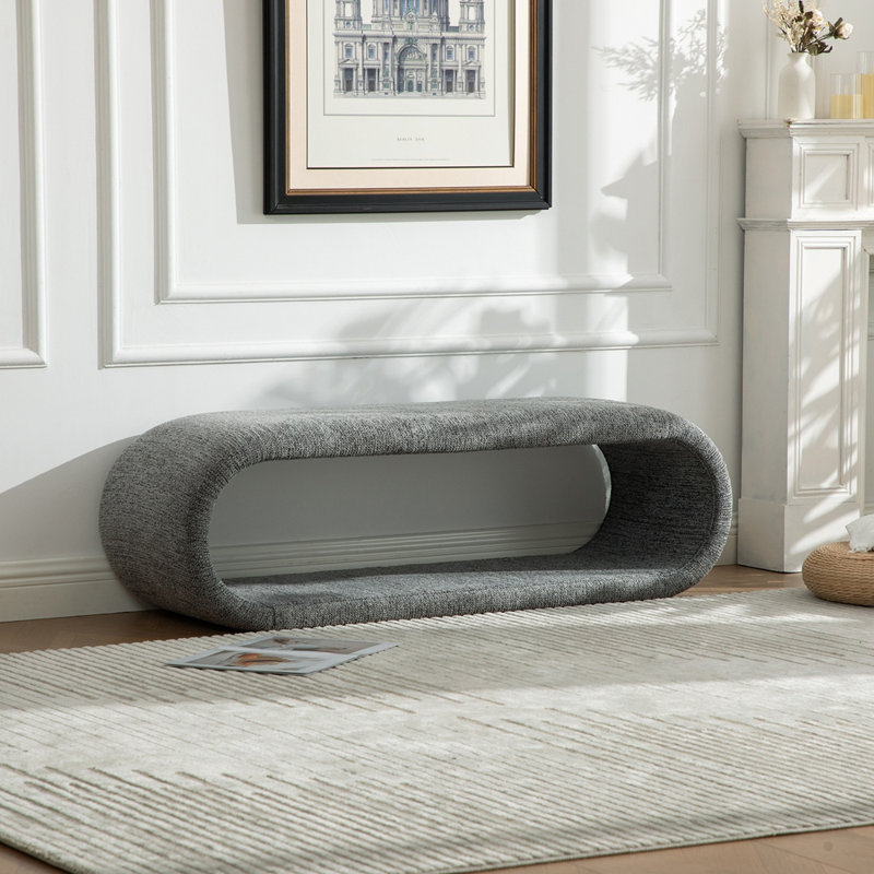 Banc d'entrée 52,17 pouces en chenille, Grey