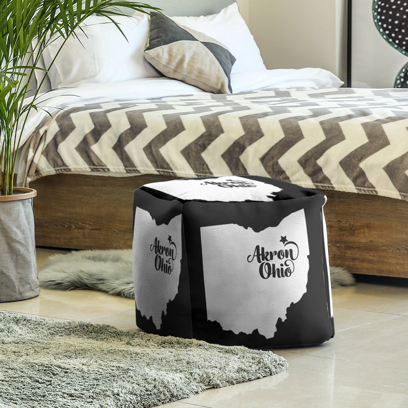 Repose-pieds à cubes ohio akron, Noir