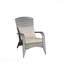 Chaise de patio avec coussins, coussin gris