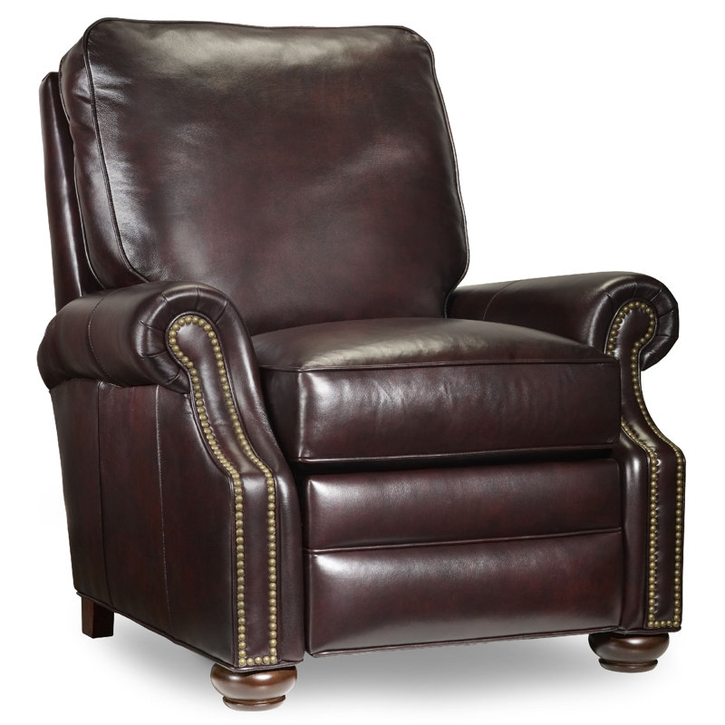 Warner Recliner, Stone, French Natural, Anilina Hunter Genuine Leather