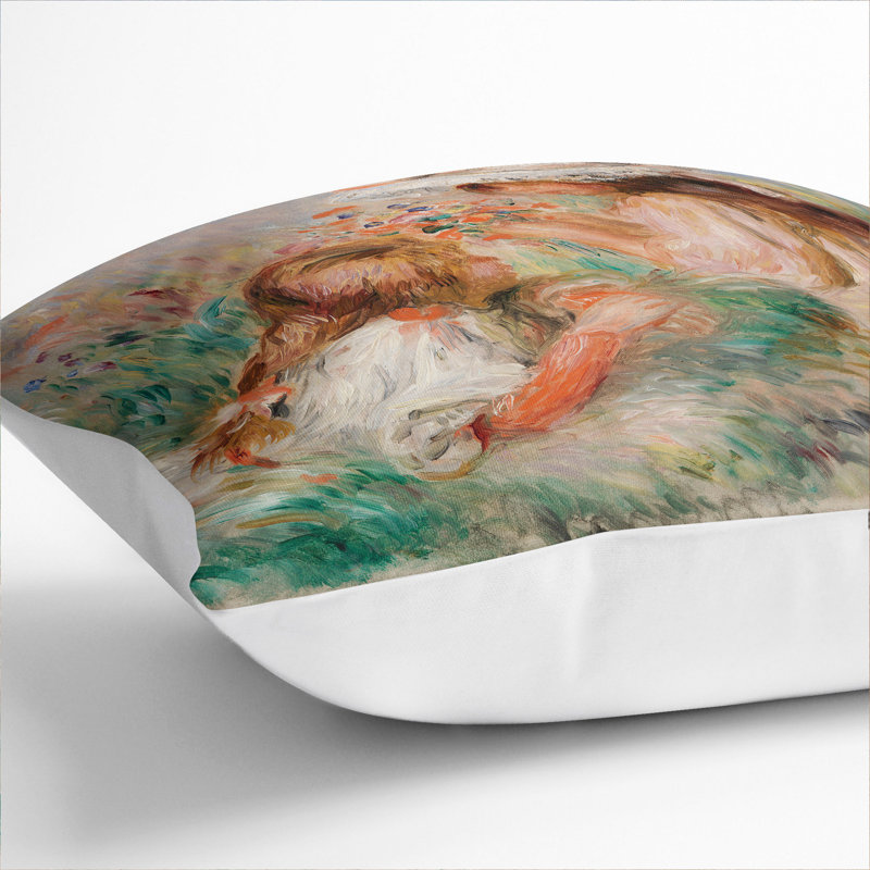 Girls In The Grass Square Throw Cushion, White, 55cm H x 55cm W x 20cm D