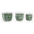Ceramic Planters Floral Pattern Indoor Outdoor Decorative Garden Pots For Home And Garden Display Use Set Of 3 - 9", 8", 7" Green