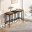 Table de salle à manger de cuisine moderne, table de pub, ensemble de table de salle à manger longue avec 3 tabourets, conception de tabouret suspendu pratique, naturel et noir (même SKU: W757P146463)