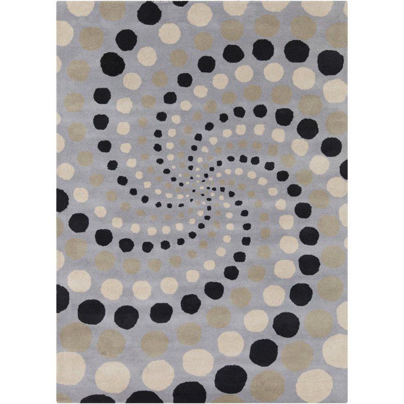 Tapis bleu en laine touffeté à la main Kerrell, 7 pi x 10 po