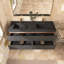 Ensemble de meuble-lavabo double 59,2 po avec comptoir en quartz 59,2 po