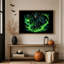 Art mural sur toile Neon Green Grim Reaper avec lanterne et faux-477401703
