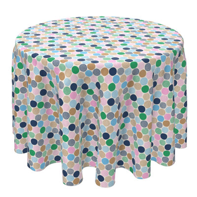 Round Geometric Cotton Twill Tablecloth