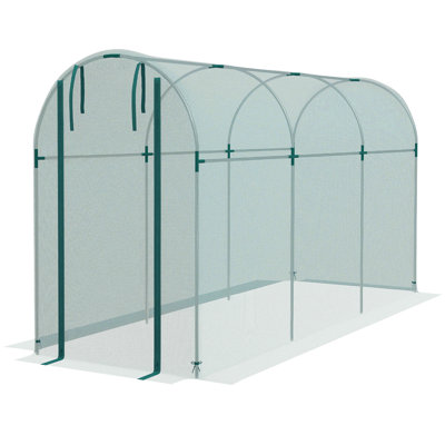 Cage de protection en acier galvanisé avec porte à fermeture à glissière, 4 pi x 12 pi, vert