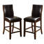 2 chaises de salle à manger à hauteur de comptoir en cerisier brun 2 pièces avec siège et repose-pieds, 2