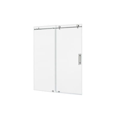 56–60" W x 76" H Frameless Bypass Single Sliding Shower Door with Explosion-Proof Clear Glass
