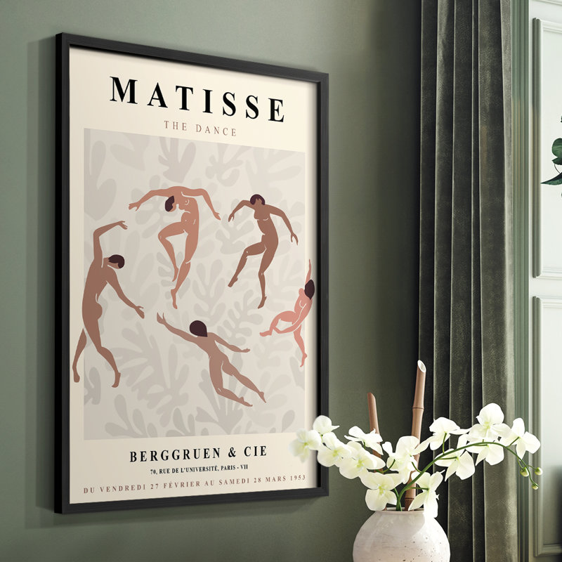 Matisse CXCIX, reproduction encadrée - bois massif, Noir, H 14 po x l 11 po