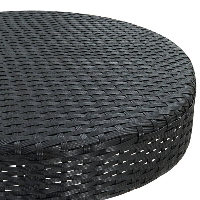 Table de bar en rotin, Noir, 23,8 po x 41,7 po (diamètre x H)