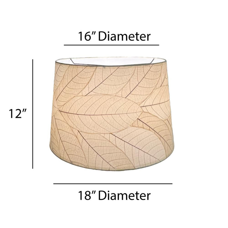 Abat-jour tambour en papier (vissé) en pêche, H 12 po x l 18 po x P 18 po