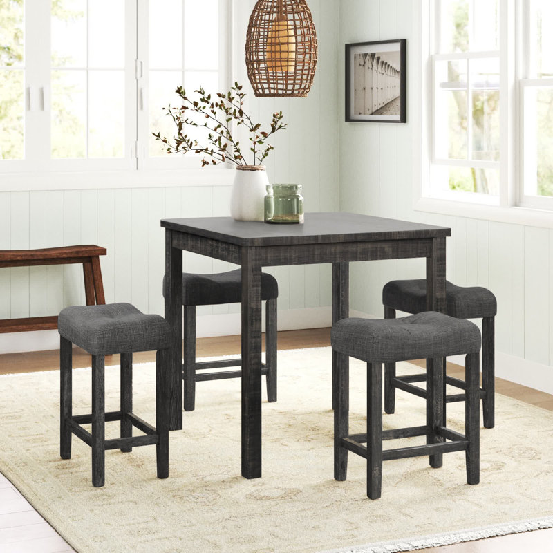 Ensemble de comptoir carré 5 pièces Dereham , Gris anthracite