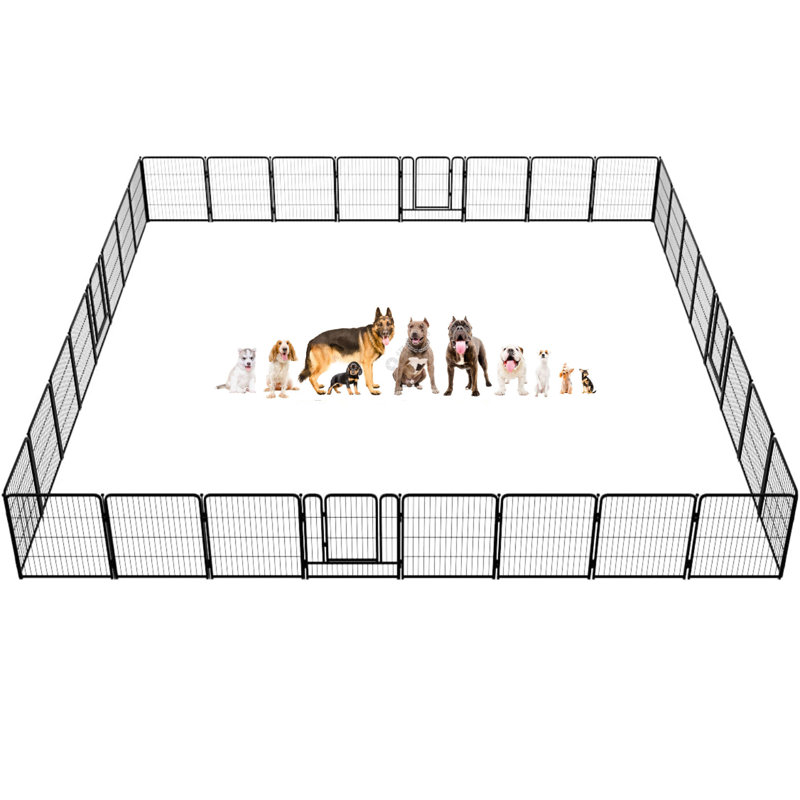 32 Panels Dog Playpen, 32 Inch Height in Heavy Duty, Indoor Outdoor Anti-Rust Dog Exercise Fence, Pet Playpen with Door