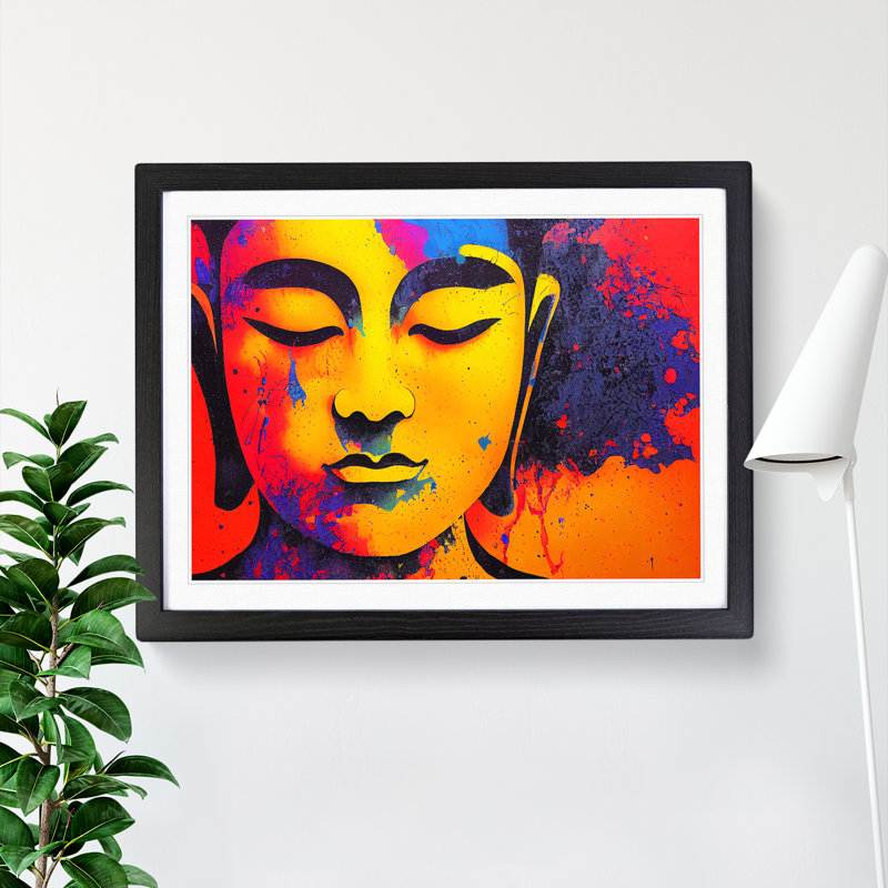 Colourful Buddha Vol.1 Abstract - Framed Print, Black, 46cm H x 64cm W x 2cm D