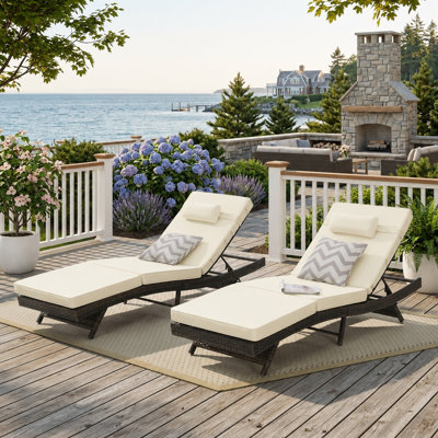 Boho Upholstered Rattan Lounge Chair Deep Seating Wicker Accent Chair with Thick Cushions & Sturdy Frame