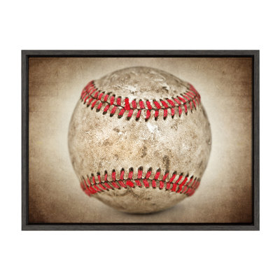 Vintage Baseball Hardball by Saint and Sailor Studios Framed Canvas Wall Art Print