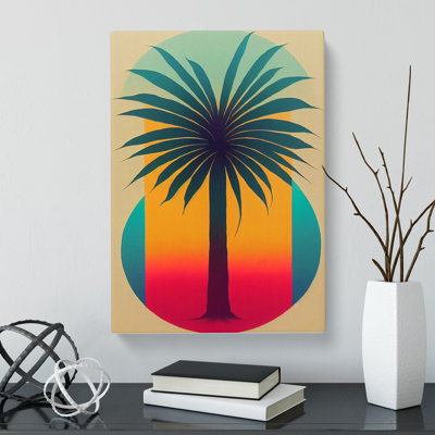 Palm Tree Retro - Wrapped Canvas