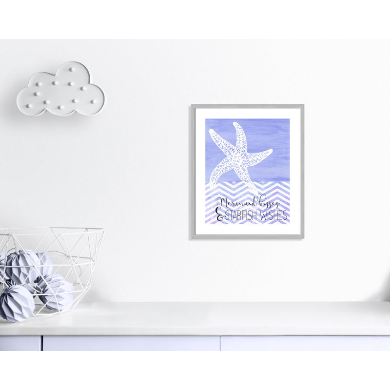 Adhésif décoratif «Mermaid Kisses», H 24,5 po x l 20,5 po x P 1,18 po, Encadré de boîte argent