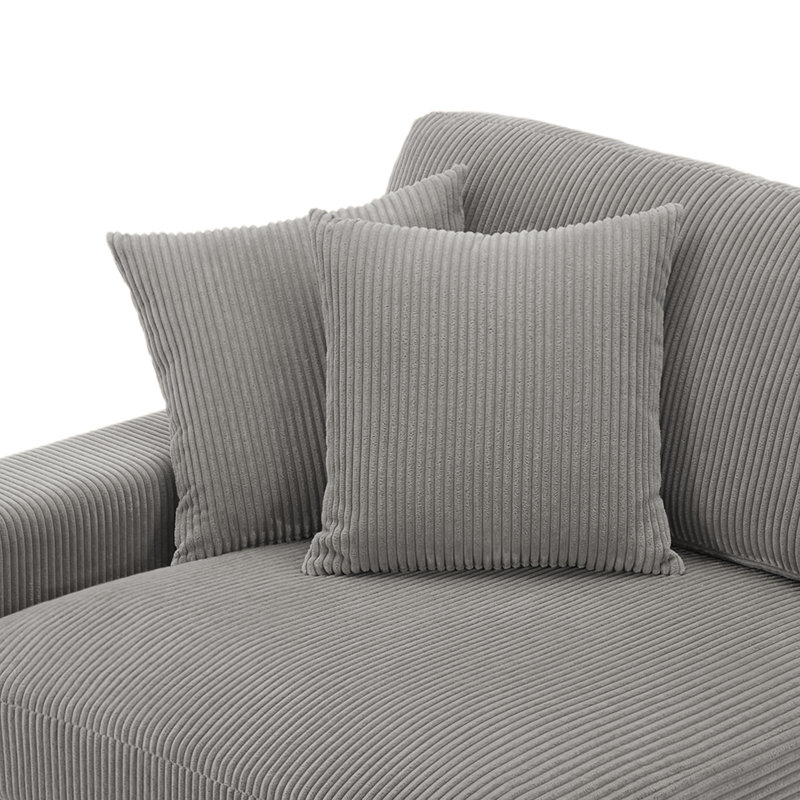 Milbrey Modular Corner Sofa, Light Grey, Left Hand Facing