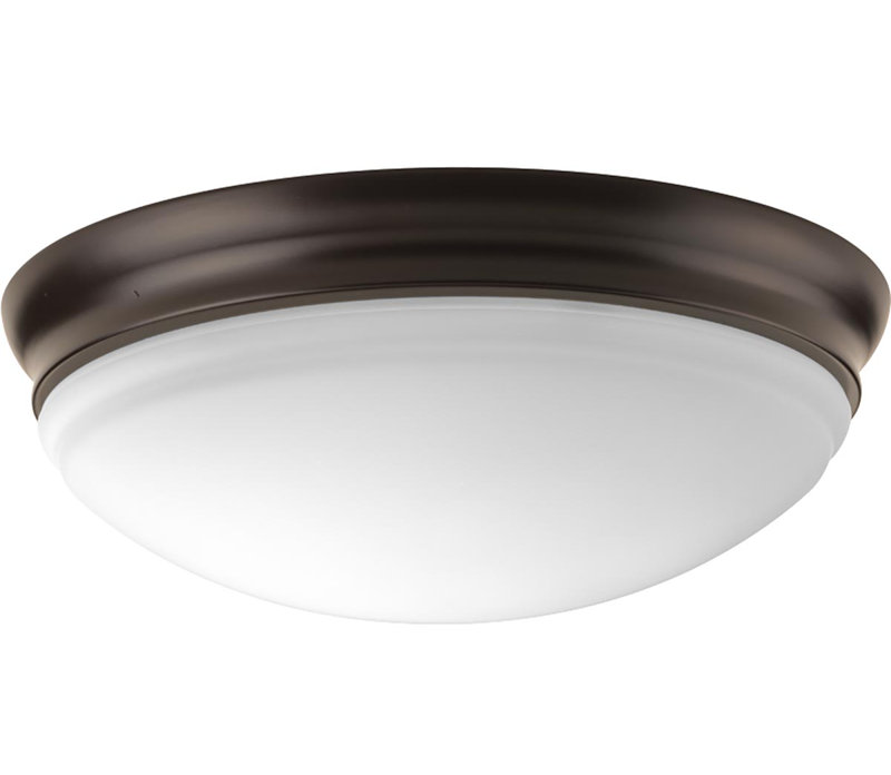Mccully Glass LED Flush Mount, 4.50" H x 13.50" W x 13.50" D, Antique Bronze