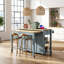 Îlot de cuisine avec table de salle à manger extensible, table de cuisine en placage de bois d'hévéa avec support de rangement interne, prise de courant, îlot de cuisine avec rangement 2 tiroirs et 2 armoires-1426573511