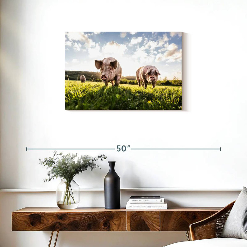 Crowle Sunny Meadow Pigs, 20" H x 30" W