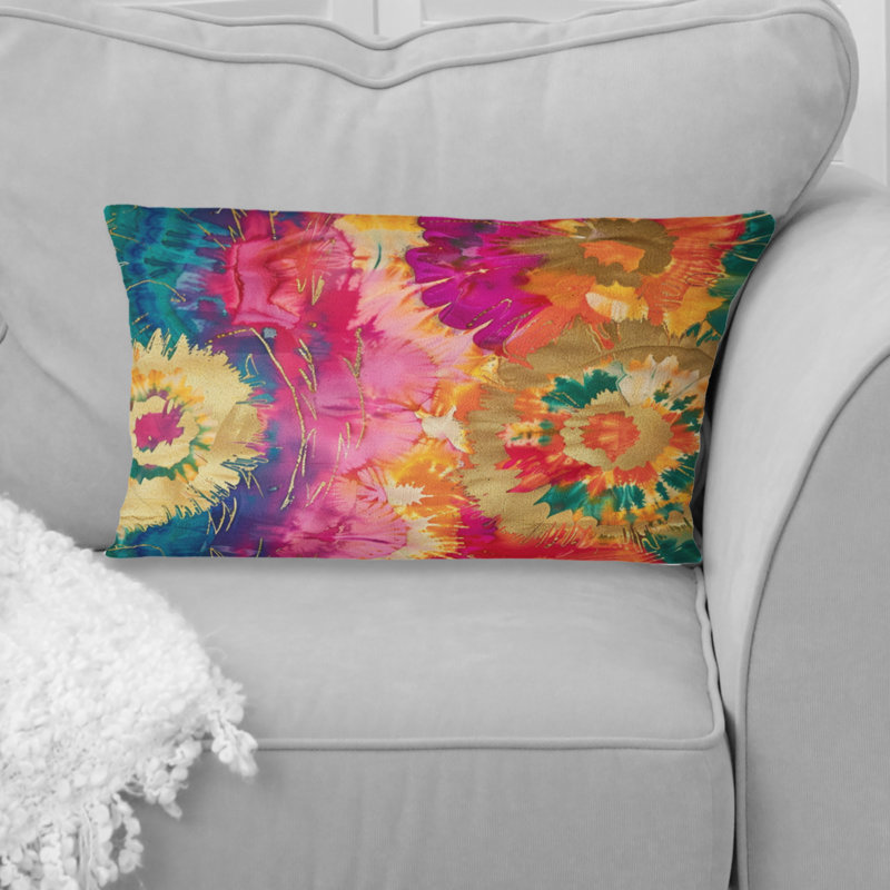 Coussin lombaire Boho II vert et jaune