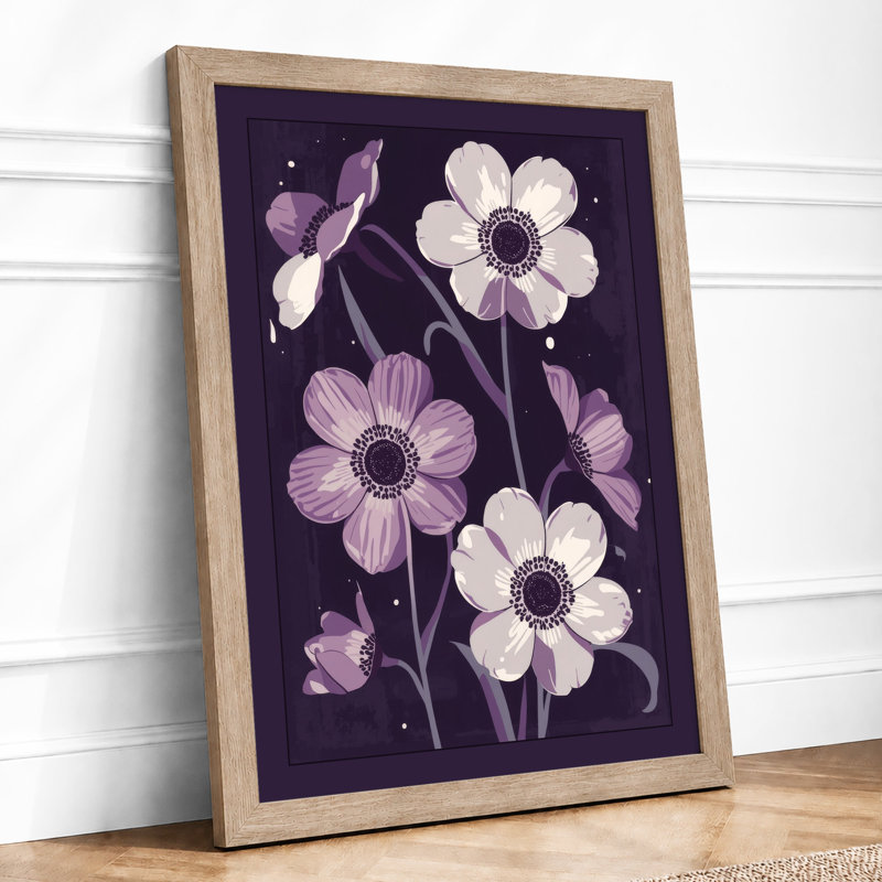 Anemone Study Botanical - Print, A2 - 59.4 x 42.0 cm, Oak