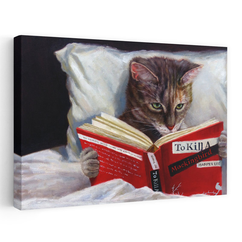Late Night Thriller - Animaux, fantaisie urbaine et pop, surréalisme, chats, H 40 po x l 60 po