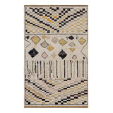 Moroccan Handmade Kilim Silk and Wool Geometric Area Rug