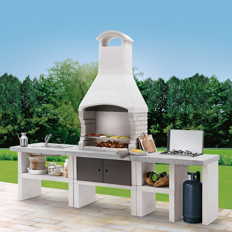 Outdoor BBQ Kitchen with Adhesive & Paint, Anthracite